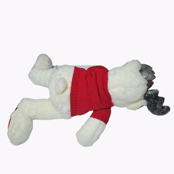 Vintage 90s Christmas Red Nosed Reindeer 24 inch Plush Red Sweater Holiday Toy - Picture 5 of 7